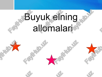 buyuk elning allomalari (dars ishlanma) — PPTX