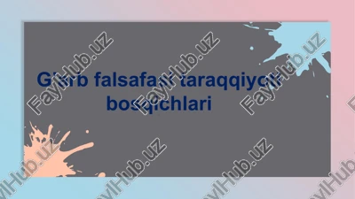 g’arb falsafasi taraqqiyoti bosqichlari — PPTX