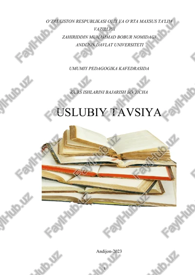 pedagogika yo’nalishi sohalari uchun kurs ishi yozish bo`yicha uslubiy ko`rsatma — DOC