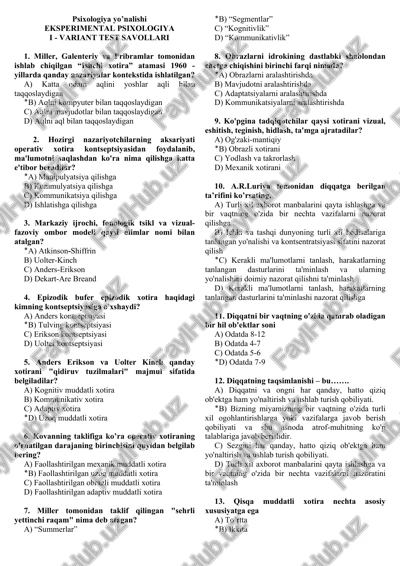 eksperimental psixologiya — DOC