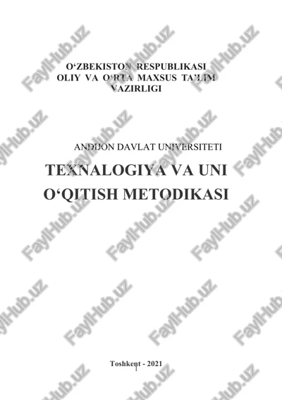 texnalogiya va uni o‘qitish metodikasi — DOC