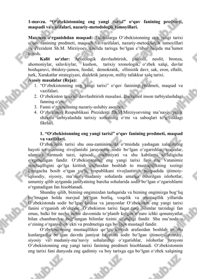 o‘zbekistonning eng yangi tarixi — DOC