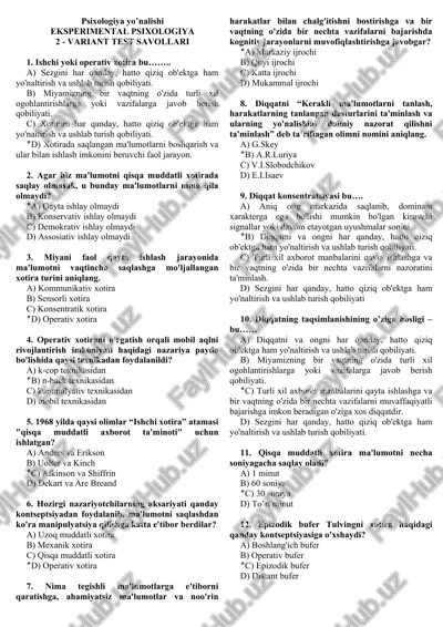 eksperimental psixologiya — DOC