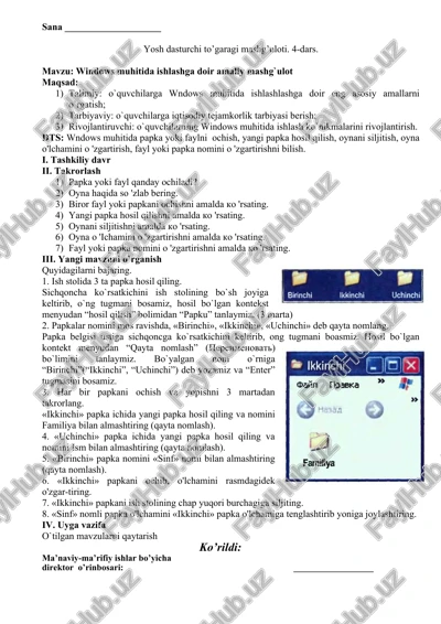 windows muhitida ishlashga doir amaliy mashg'ulot — DOC