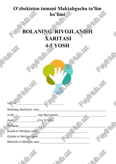 bolaning rivojlanish xaritasi — DOC