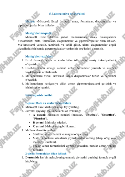 laboratoriya mashg‘uloti — DOC
