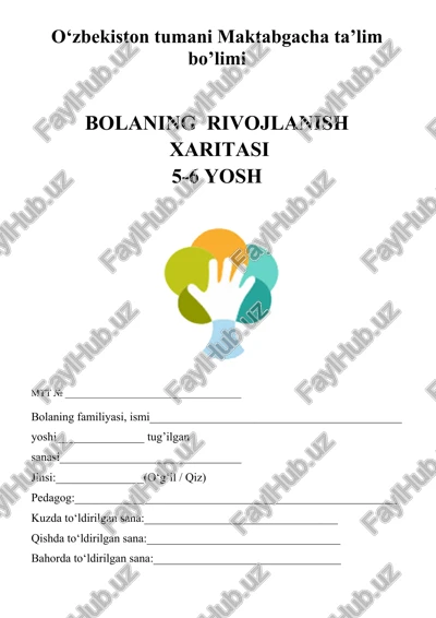 bolalarning rivojlanish xaritasi — DOC