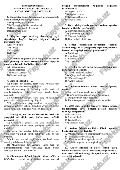 eksperimental psixologiya — DOC