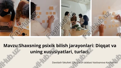 shaxsning psixik bilish jarayonlari — PDF