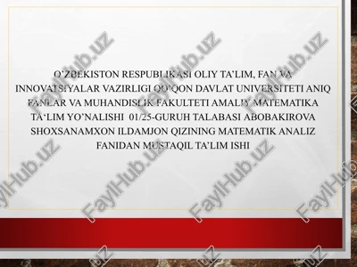 haqiqiy sonlar toʻplami — PPTX
