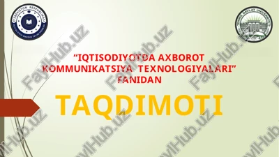 iqtisodiy masalalarni yechishda elektron jadval protsessorlaridan foydalanish. — PPTX