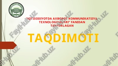 zamonaviy biznesdagi bigdata xususiyatlari va roli — PPTX