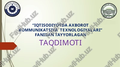 iqtisodiyotda qo’llaniladigan amaliy dasturiy mahsulotlar — PPTX