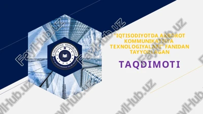 tarmoq texnologiyalari va internet xizmatlari. — PPTX