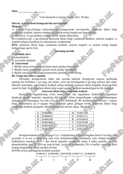 axorotlarni kompyuterda tasvirlanishi — DOC