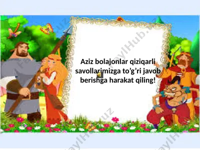 ingliz tilidan bolalar uchun test slayd — PPTX