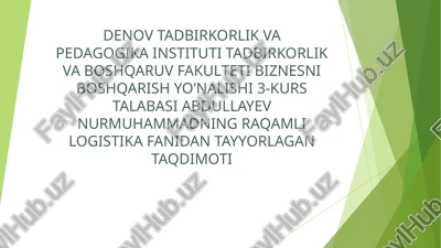 yashil logistika — PPTX