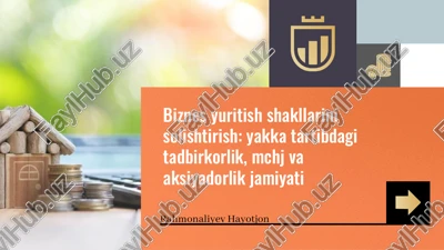 biznes yuritish shakllarini solishtirish yakka tartibdagi tadbirlar — PPTX