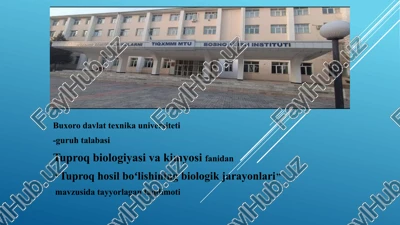 tuproq hosil boʻlishining biologik jarayonlari — PPTX