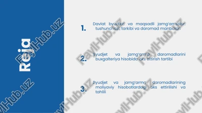 davlat byudjeti va davlat maqsadli jamg'armalari byudjetlari — PPTX
