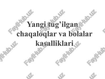 kasalliklar va davolash — PPTX