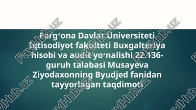 nomoddiy aktivlar kirimini hisobga olish va ularni baholash — PPTX