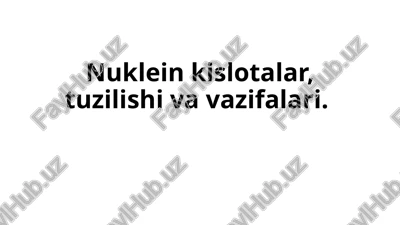 nuklein kislota — PPTX