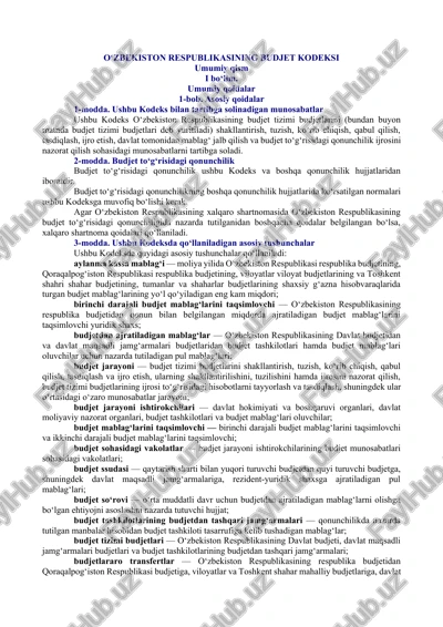 iqtisodiyot byudet kodeksi — DOCX