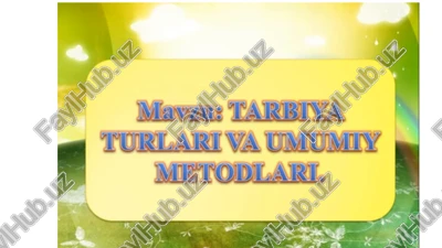 umumiy tarbiya metodlari — PDF