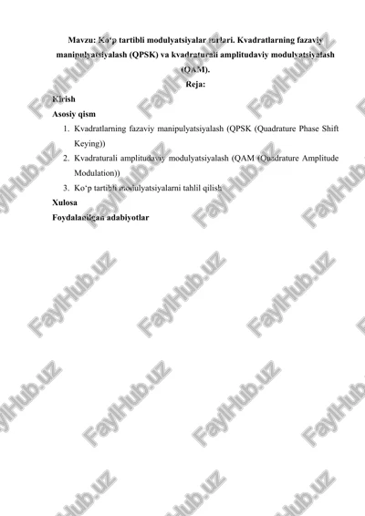 koʻp tartibli modulyatsiyalar turlari — DOCX