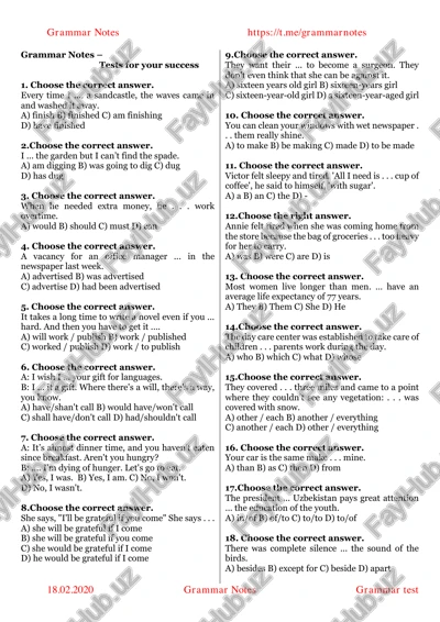 grammar test — PDF