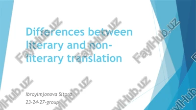 differences between literary and non-literary translation — PPTX