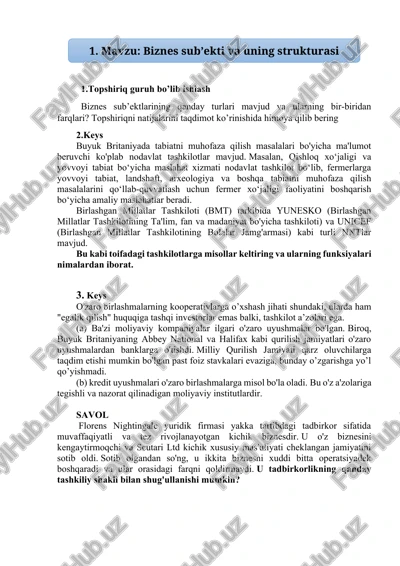 biznes sub’ekti va uning strukturasi — DOCX