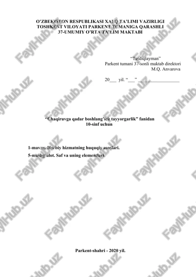 harbiy hizmatning huquqiy asoslari — DOCX