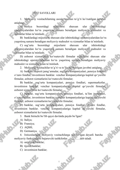 moliyaviy vositachilar — DOCX
