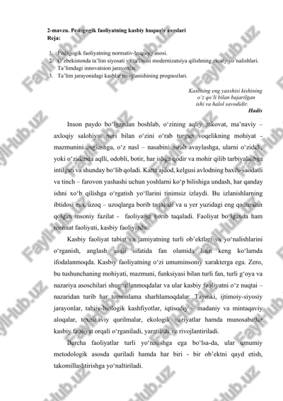 pedagogik faoliyatning kasbiy huquqiy asoslari — DOCX