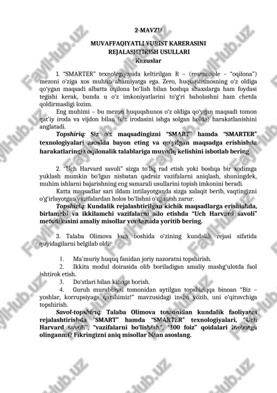 muvaffaqiyatli yurist karerasini rejalashtirish usullari — DOCX