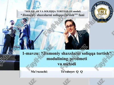 "jismoniy shaxslarni soliqqa tortish" — DOCX