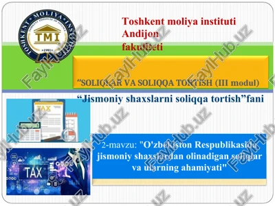 jismoniy shaxslarni soliqqa tortish — DOCX
