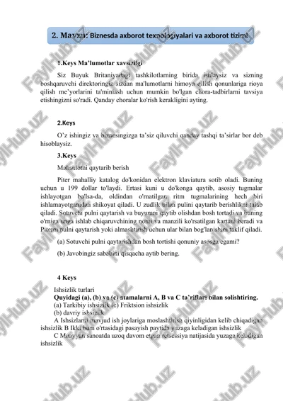 piter mahalliy katalog do'konidan elektron klaviatura — DOCX