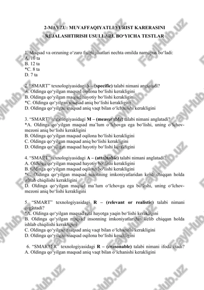 muvaffaqiyatli yurist karerasini rejalashtirish usullari — DOCX