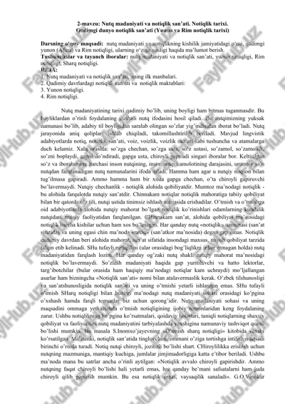 nutq madaniyati va notiqlik san’ati — DOCX
