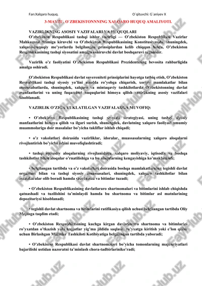 o`zbekistoning xalqaro huquq amaliyoti — DOCX