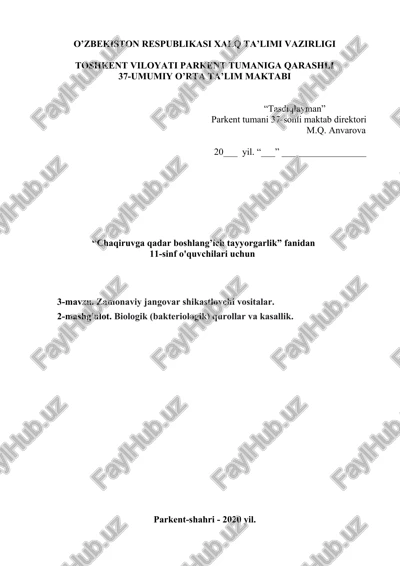 biologik (bakteriologik) qurollar va kasallik — DOCX