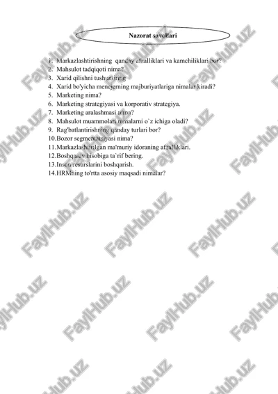 nazorat savollari — DOCX