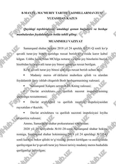 ma’muriy tartib-taomillarmavzusi — DOCX