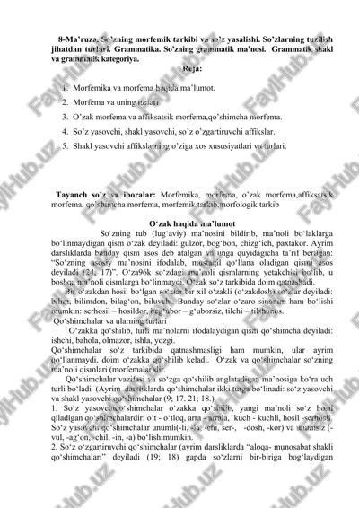 morfemik tarkib va so'z yasalishi — DOCX