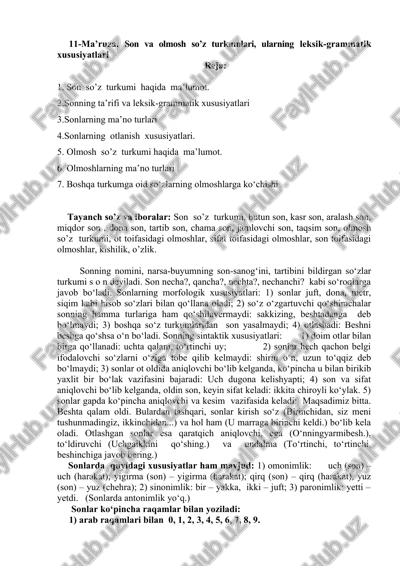 son va olmosh so'z turkumlari — DOCX