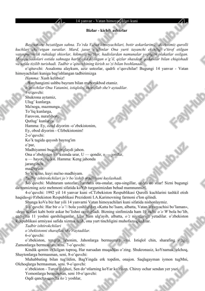 vatan himoyachilari kuni — DOCX