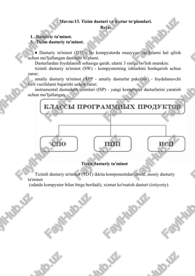 tizim dasturi va dastur to‘plamlari — DOCX